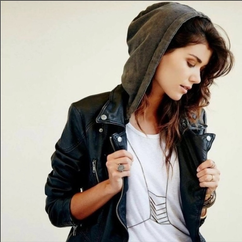 Free People vegan leather moto jacket